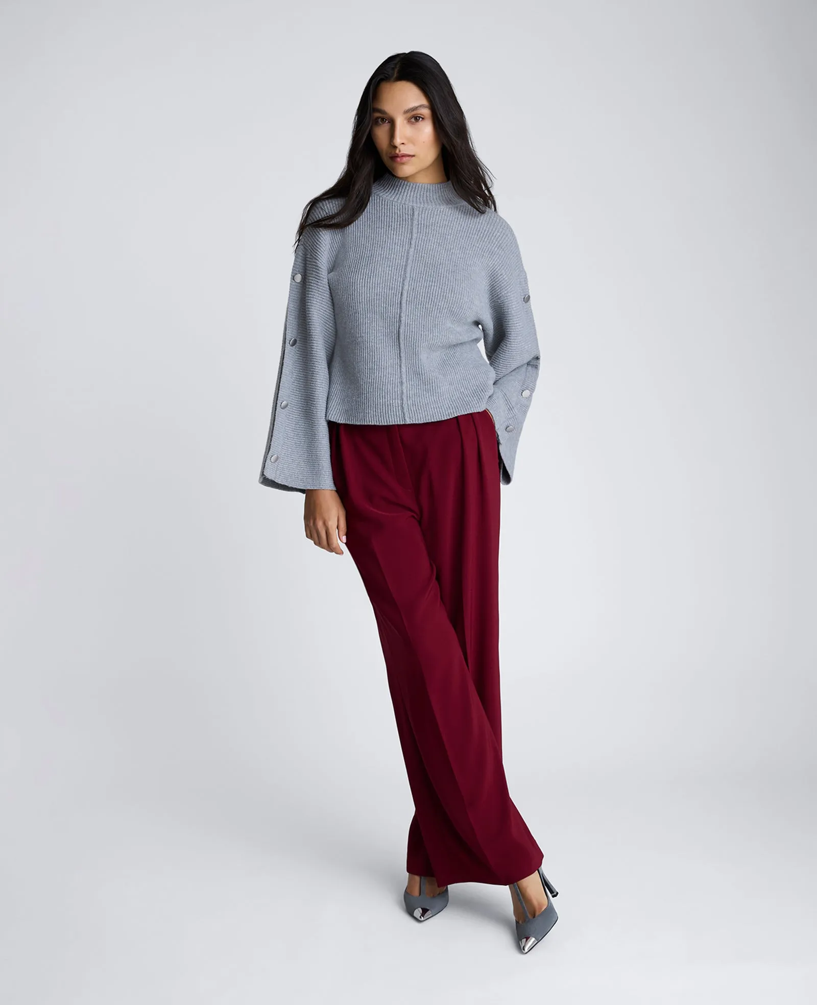 Mock Neck Pullover Sweater with Placket Sleeve sold by Kenneth Cole product image thumbnail 4