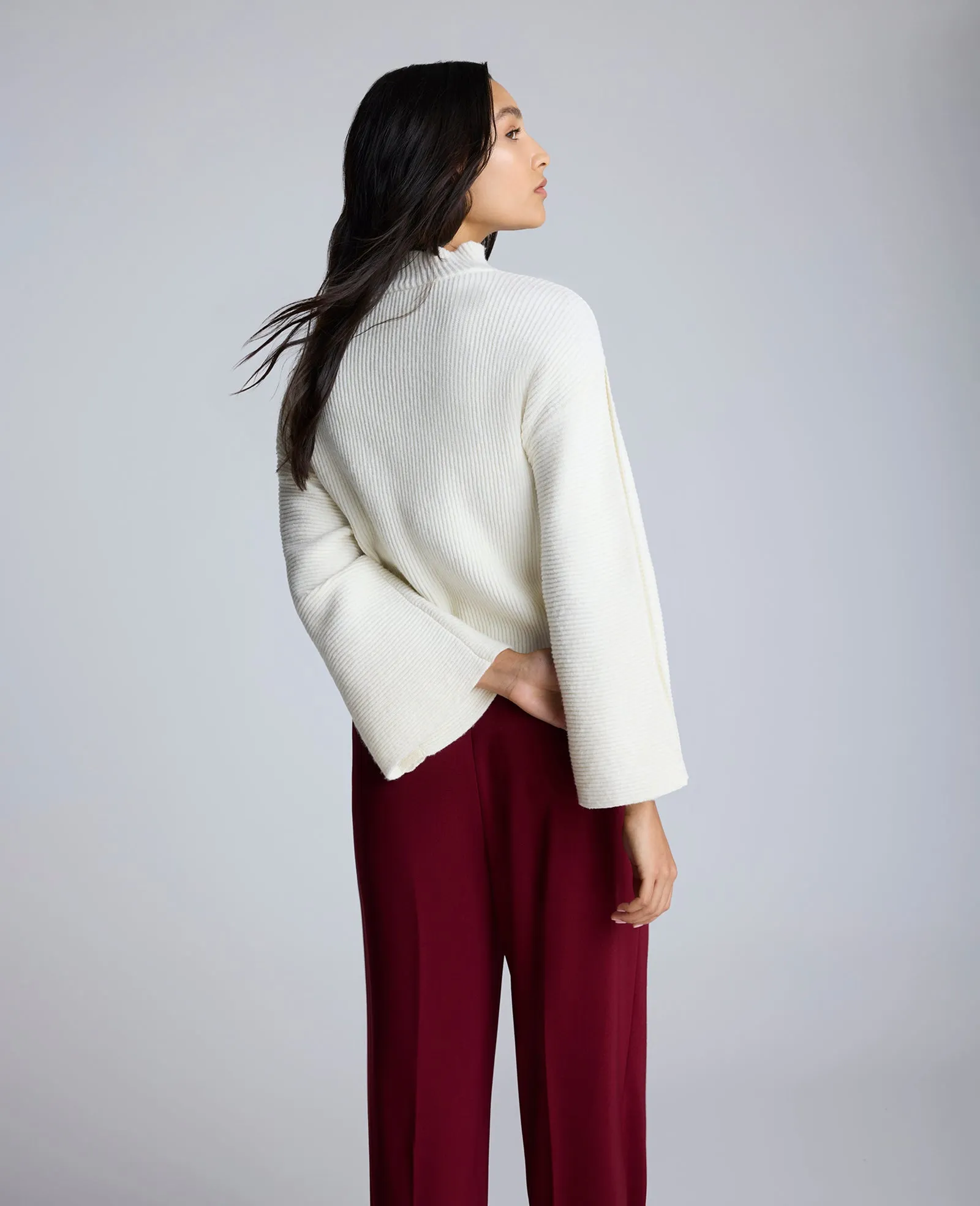 Mock Neck Pullover Sweater with Placket Sleeve sold by Kenneth Cole product image thumbnail 3