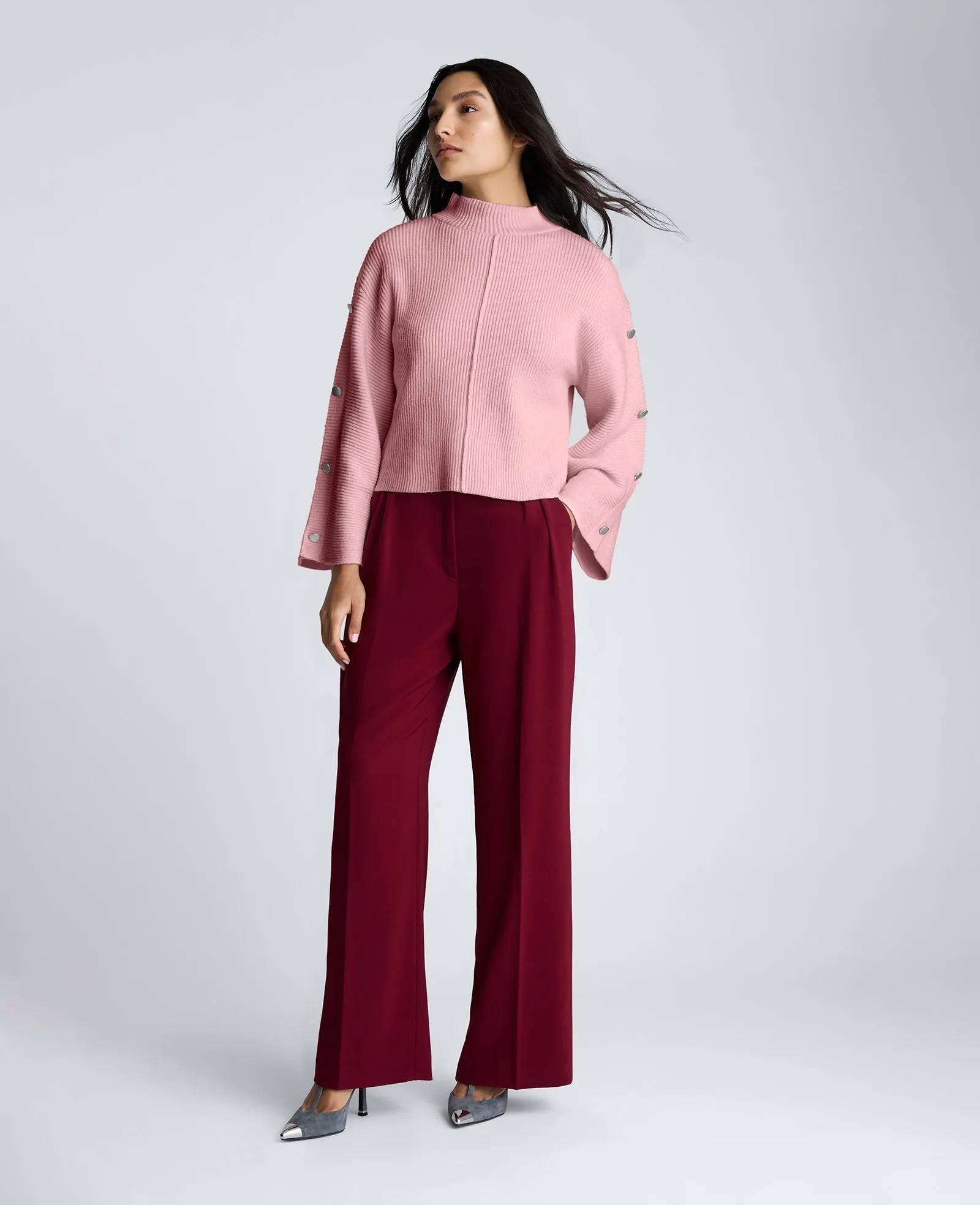 Mock Neck Pullover Sweater with Placket Sleeve sold by Kenneth Cole product image thumbnail 4