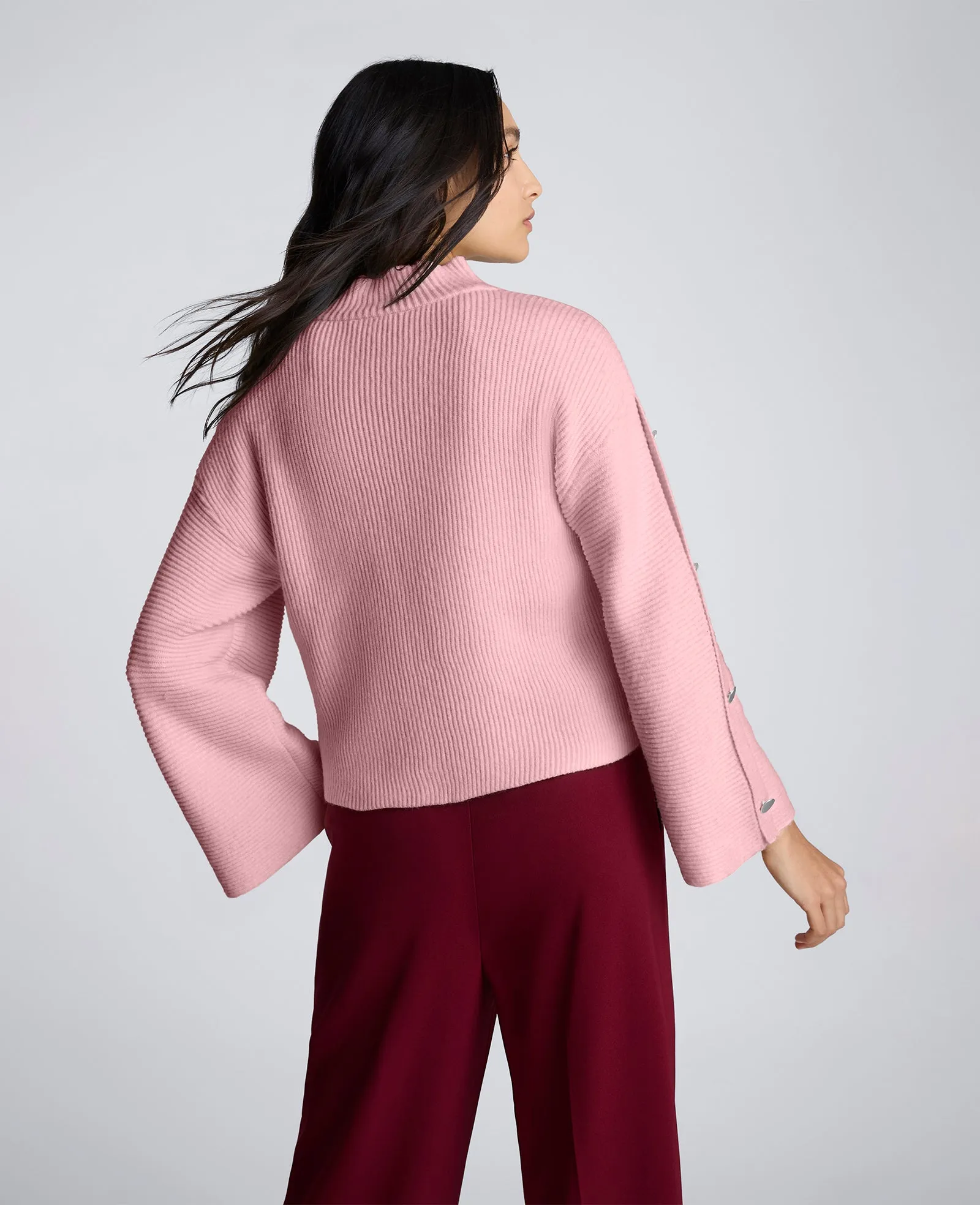 Mock Neck Pullover Sweater with Placket Sleeve sold by Kenneth Cole product image thumbnail 2