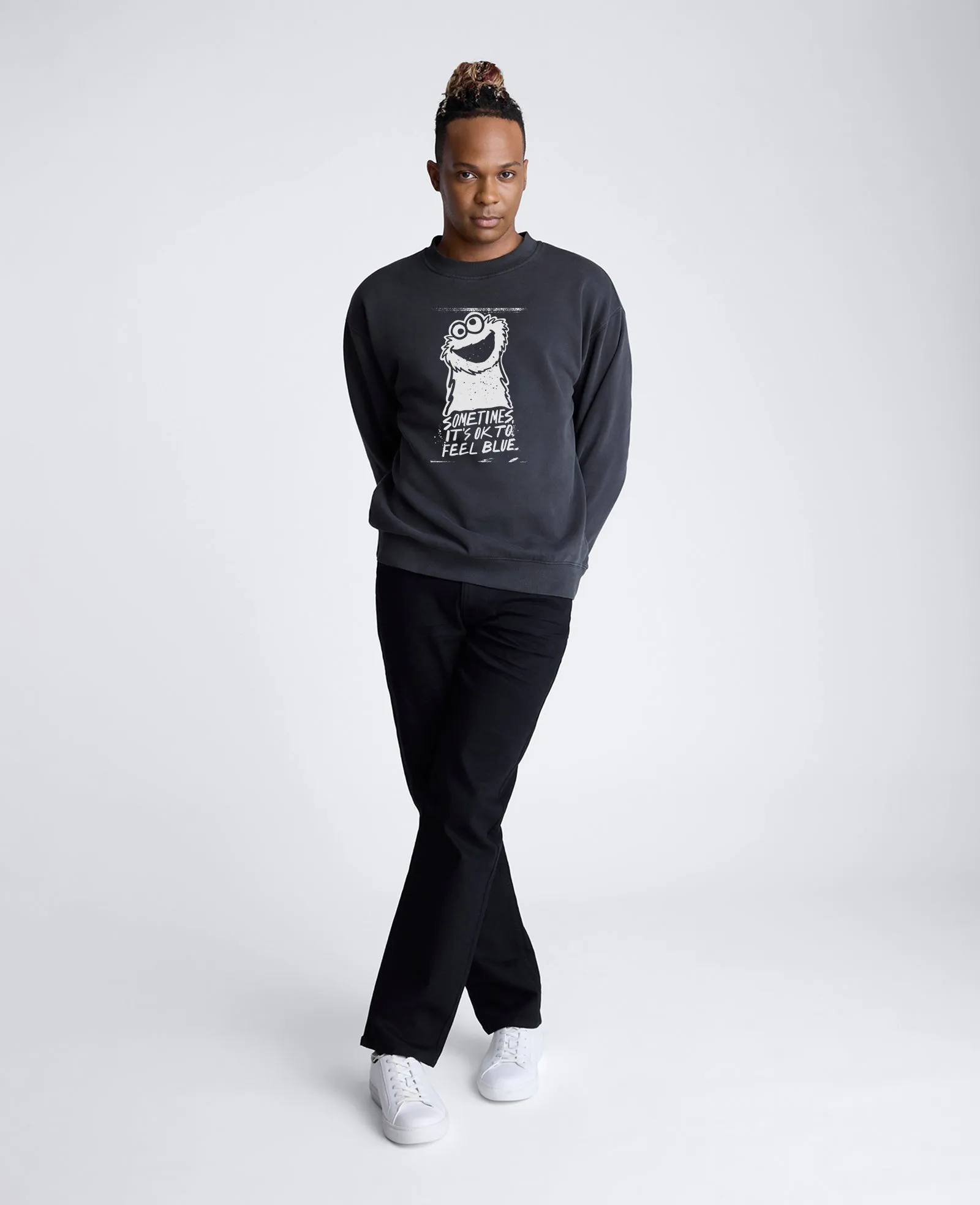 Sesame Street Adult Cookie Monster Feel Blue Sweatshirt sold by Kenneth Cole product image thumbnail 5