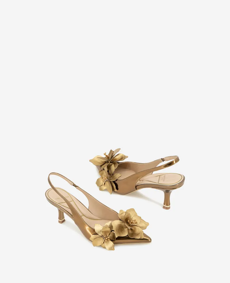 Davia Metallic Floral Appliqué Slingback sold by Kenneth Cole product image thumbnail 2