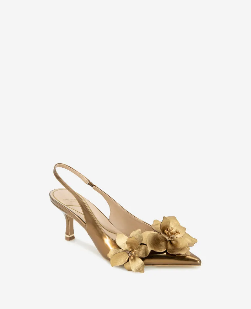 Davia Metallic Floral Appliqué Slingback sold by Kenneth Cole product image thumbnail 4