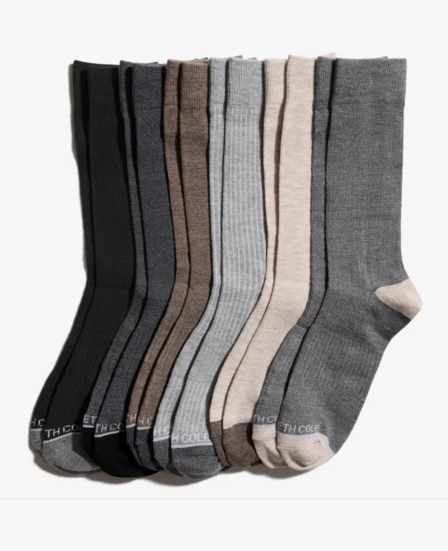 Waffle Texture Dress Crew Socks 6-Pack sold by Kenneth Cole