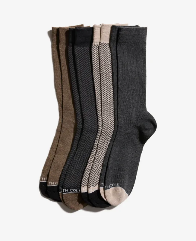 Herringbone Dress Crew Socks 4-Pack sold by Kenneth Cole