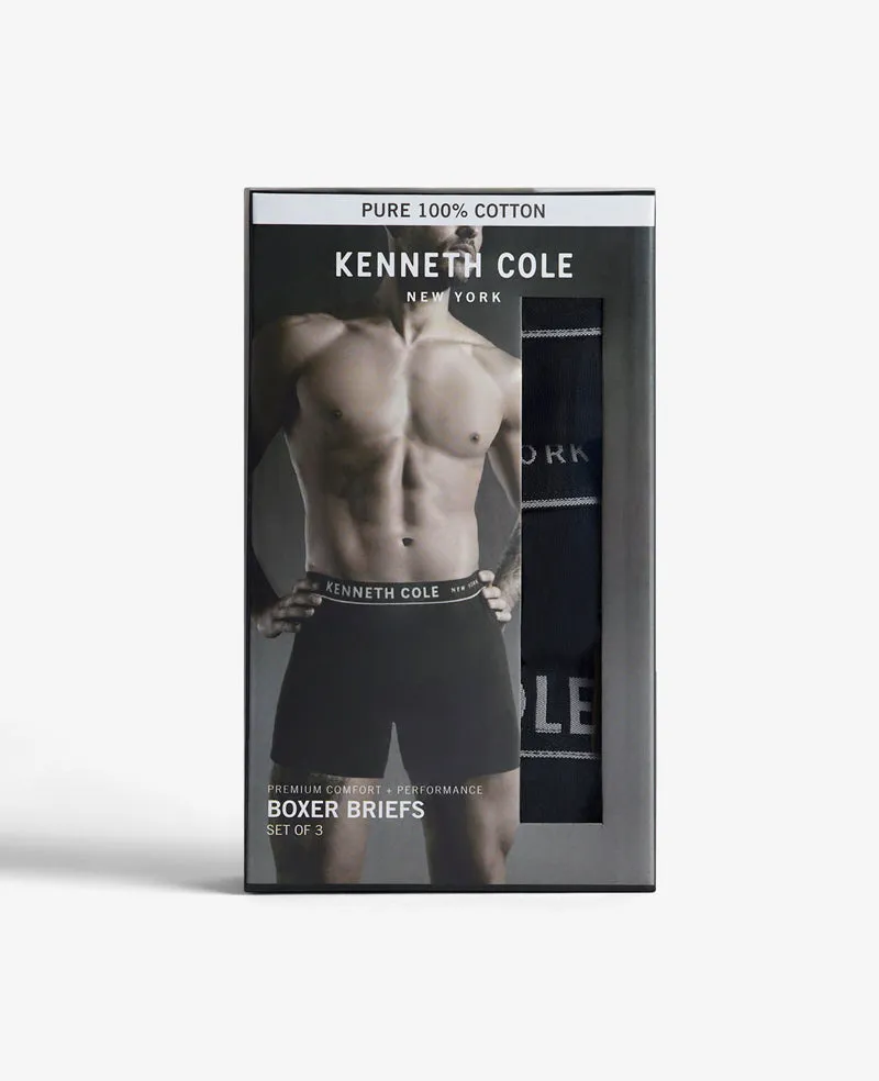100% Cotton Boxer Brief 3-Pack sold by Kenneth Cole product image thumbnail 2