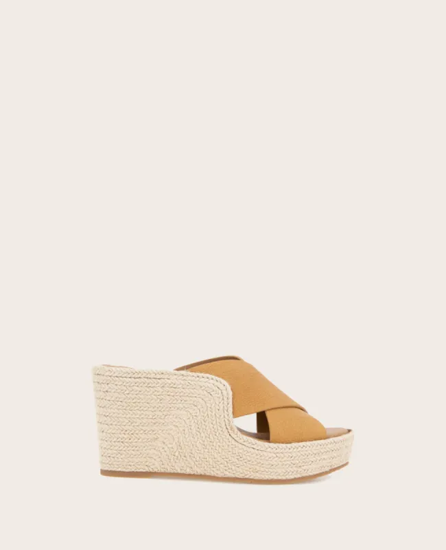 GENTLE SOULS - Porto Leather X Band Espadrille Wedge sold by Kenneth Cole
