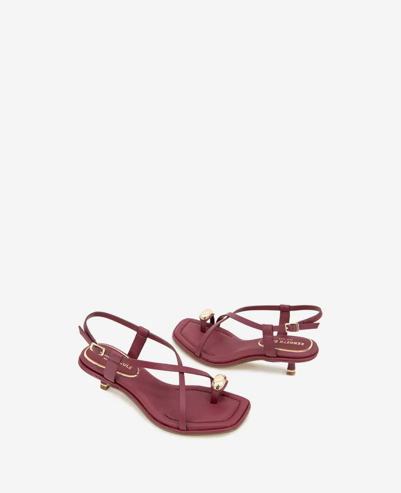 Geala Leather Metal Toe Ring Kitten Heel Sandal sold by Kenneth Cole product image thumbnail 2