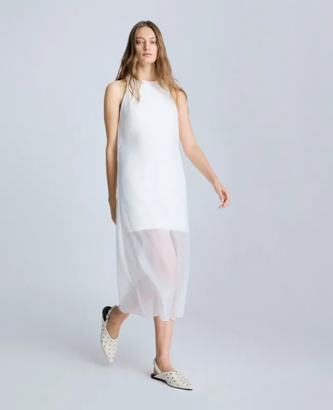 Boat Neck Mini Dress with Sheer Overlay sold by Kenneth Cole