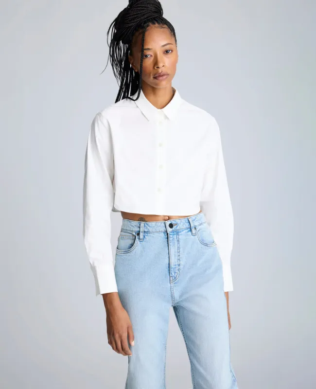 Cropped Button Front Shirt with Long Sleeves sold by Kenneth Cole