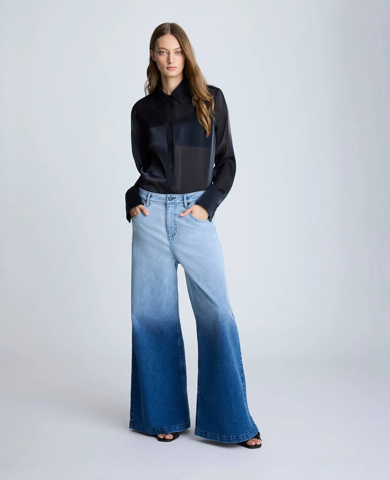 Gradient Dye Wide Leg Denim Jean sold by Kenneth Cole
