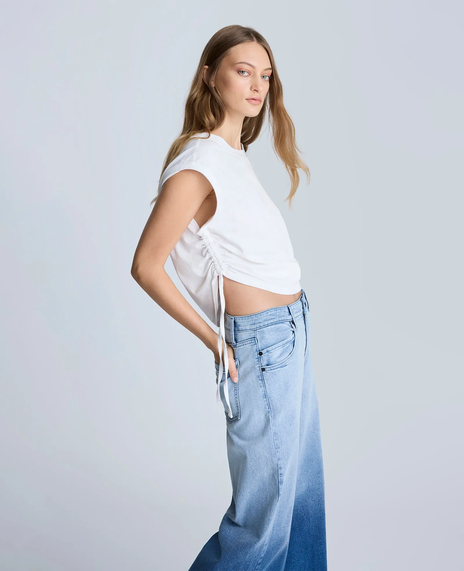 Crop Tank with Side Ruching sold by Kenneth Cole product image thumbnail 3