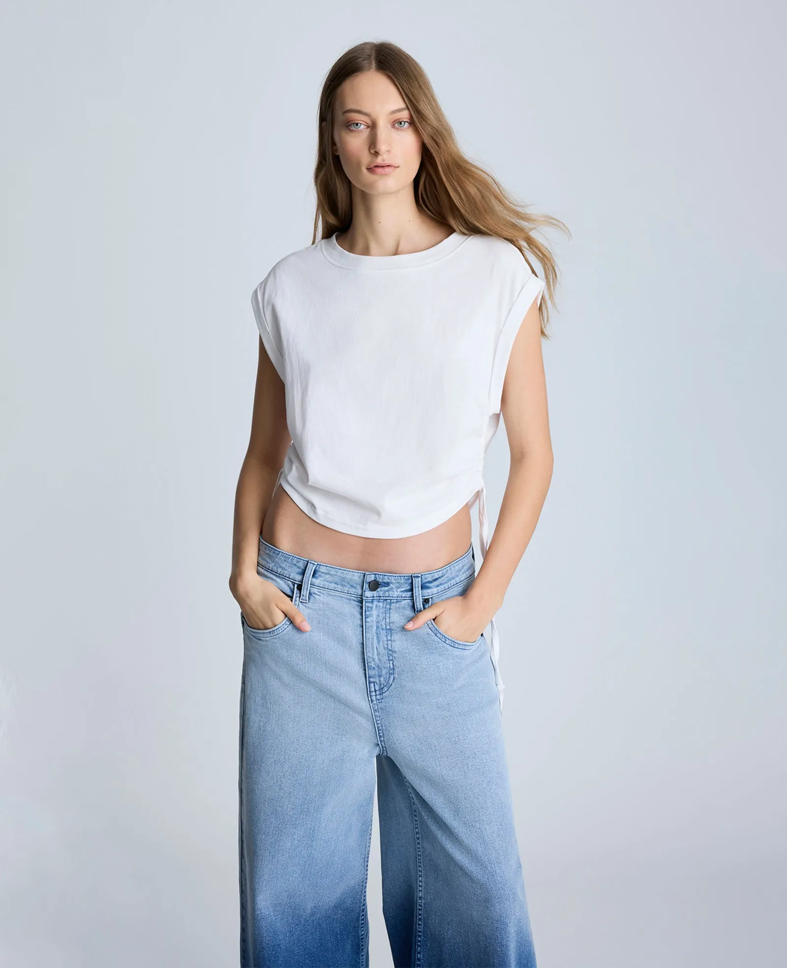 Crop Tank with Side Ruching sold by Kenneth Cole