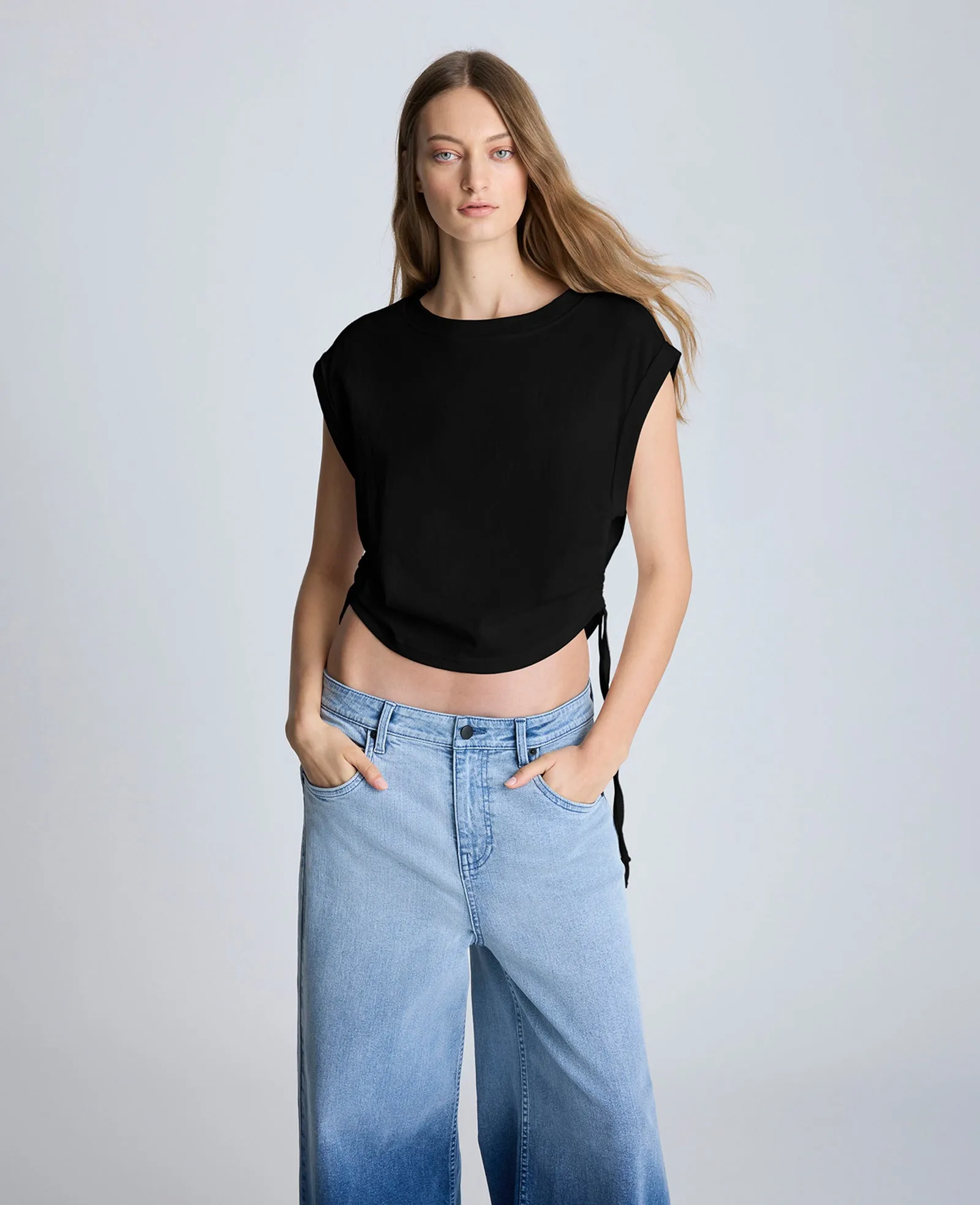 Crop Tank with Side Ruching sold by Kenneth Cole