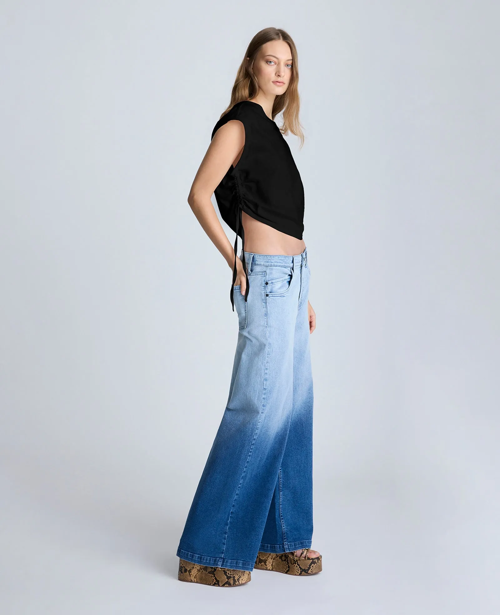 Crop Tank with Side Ruching sold by Kenneth Cole product image thumbnail 2