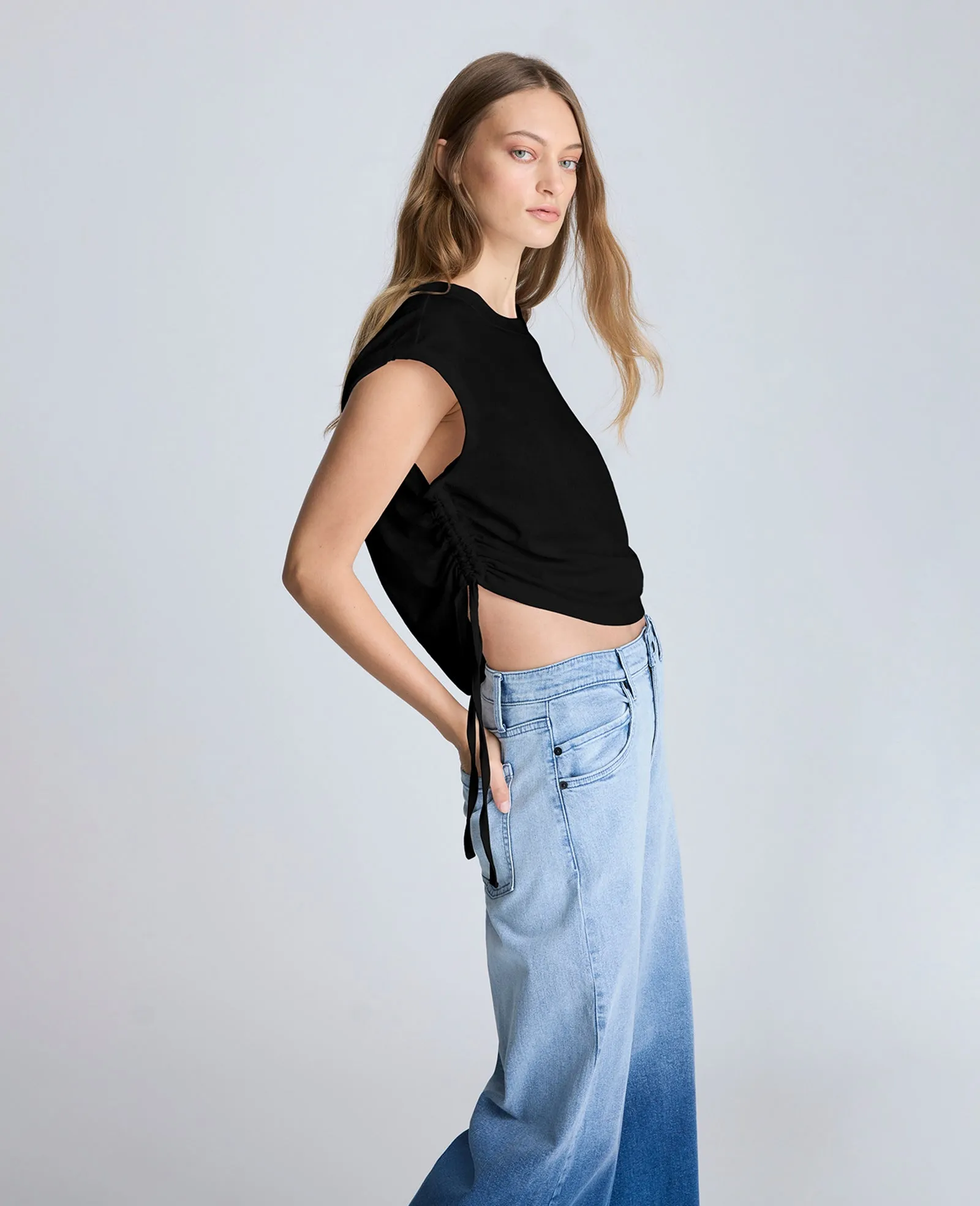 Crop Tank with Side Ruching sold by Kenneth Cole product image thumbnail 3