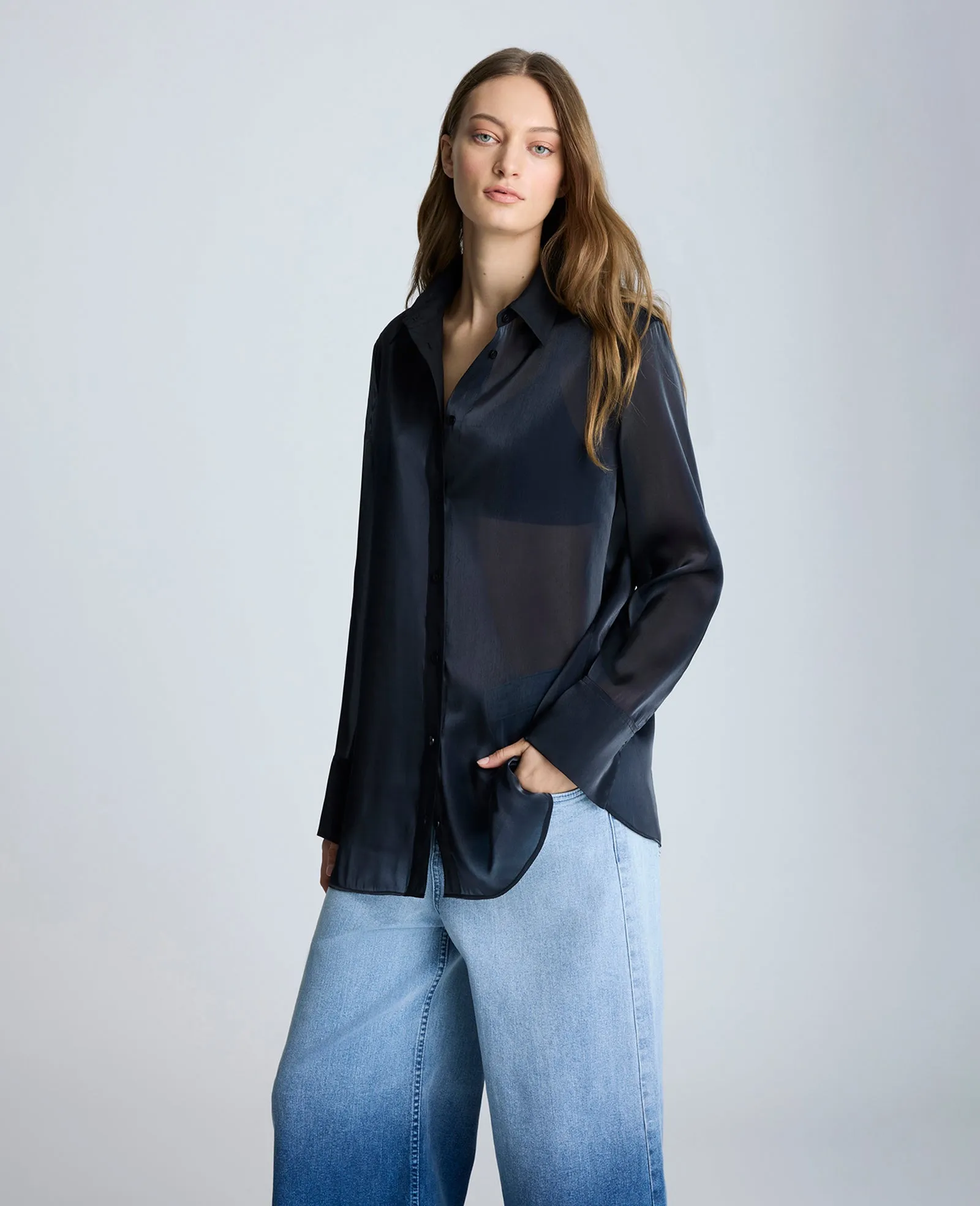 Oversized Button Front Long Sleeve Tunic sold by Kenneth Cole product image thumbnail 3