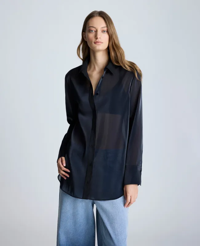 Oversized Button Front Long Sleeve Tunic sold by Kenneth Cole