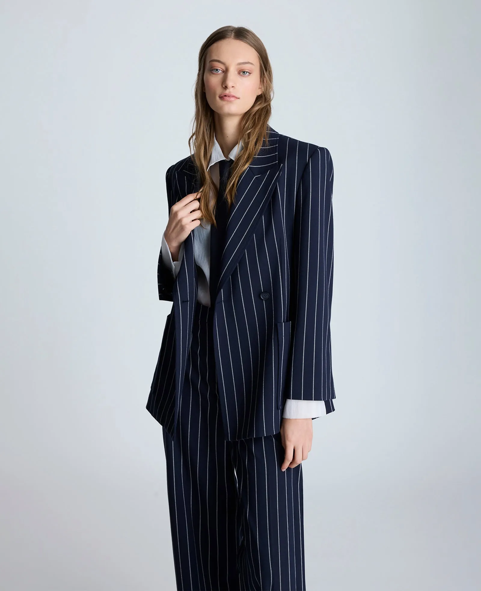 Pinstripe Patch Pocket Peak Lapel Jacket sold by Kenneth Cole product image thumbnail 3