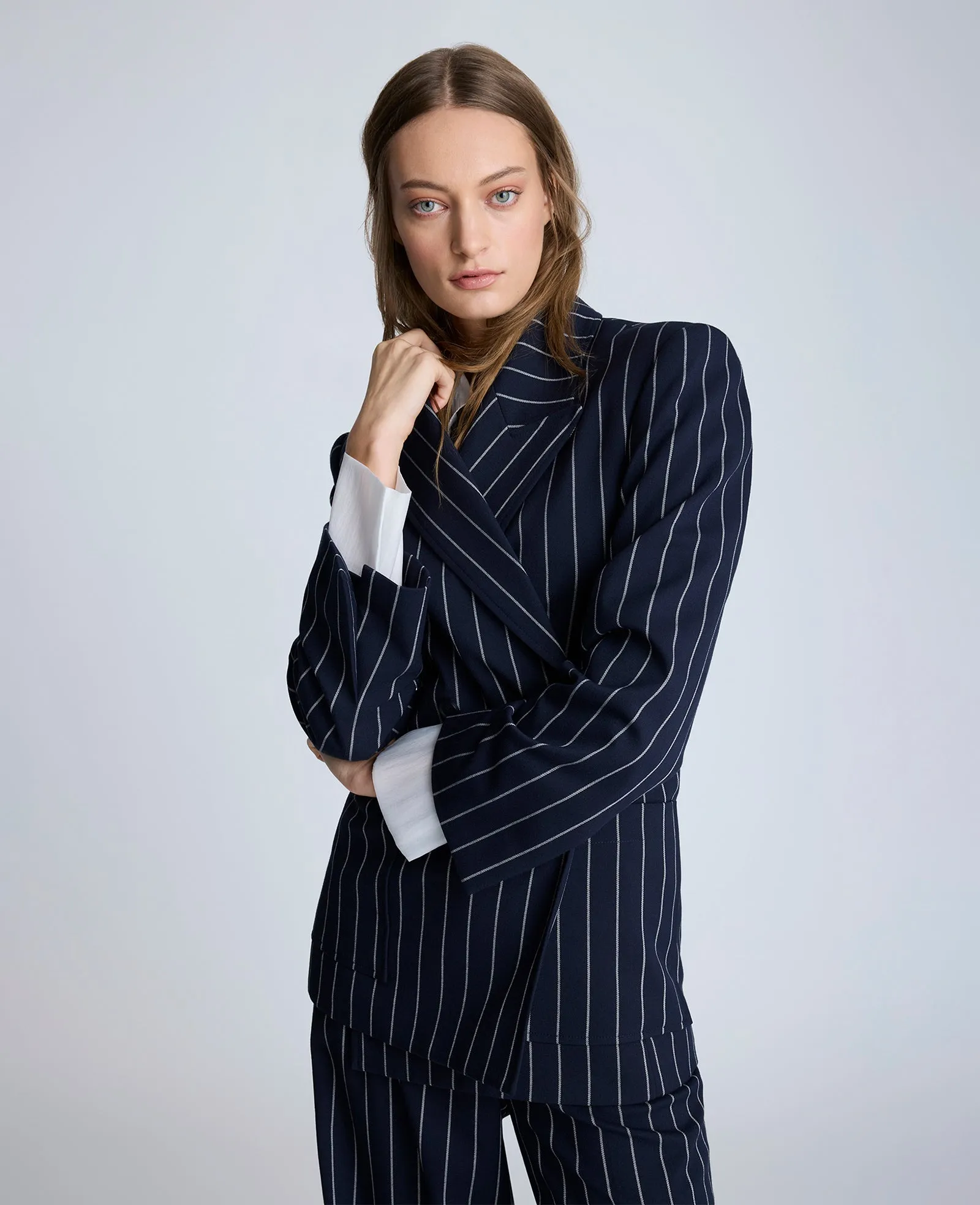 Pinstripe Patch Pocket Peak Lapel Jacket sold by Kenneth Cole product image thumbnail 5