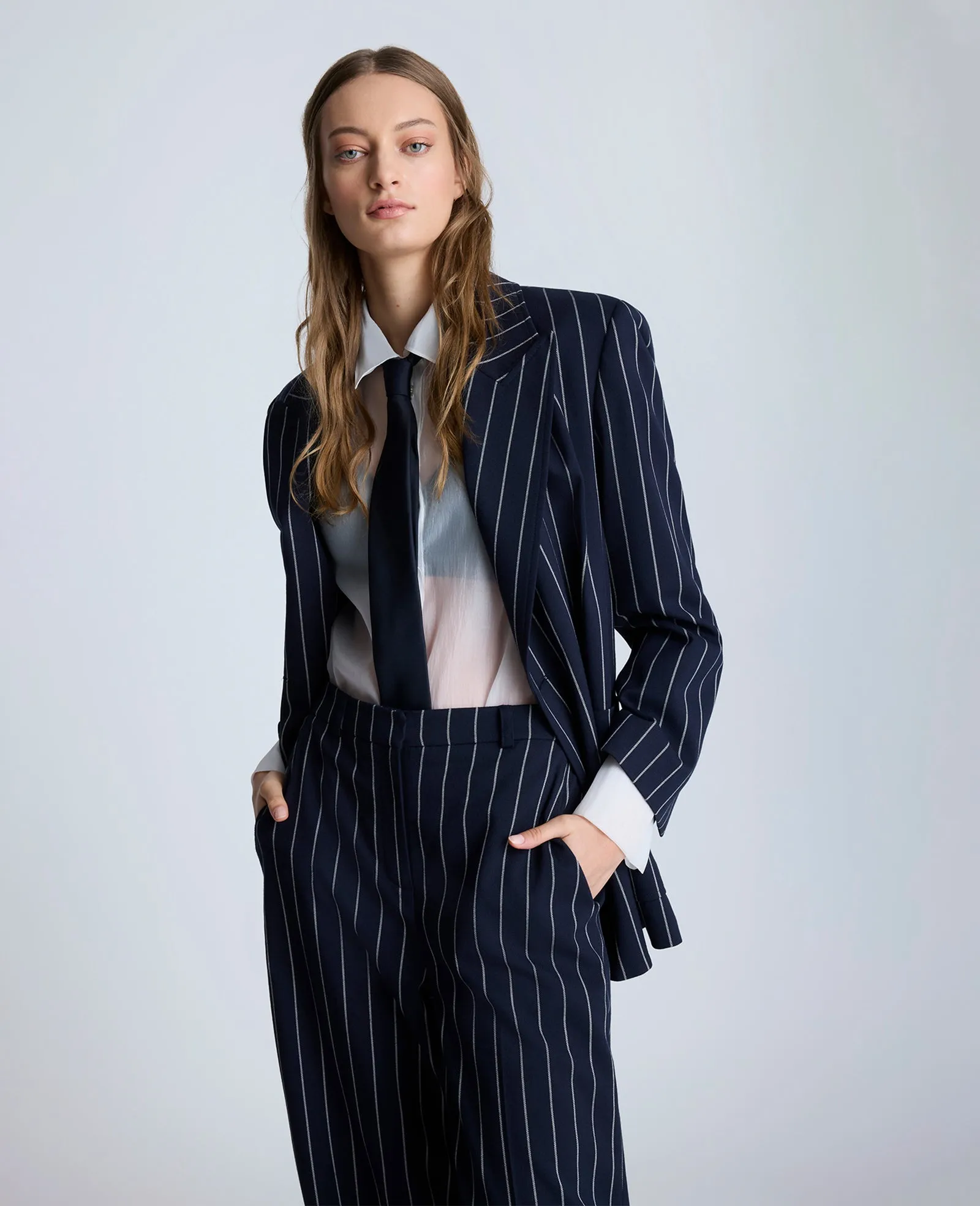 Pinstripe Patch Pocket Peak Lapel Jacket sold by Kenneth Cole product image thumbnail 2