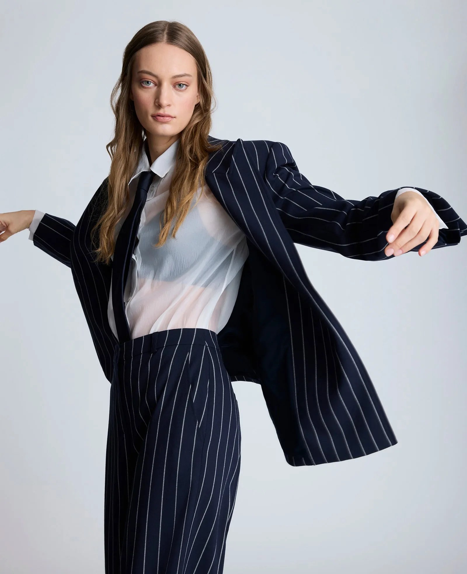 Pinstripe Patch Pocket Peak Lapel Jacket sold by Kenneth Cole