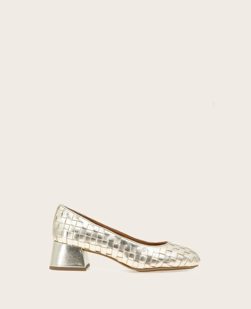 GENTLE SOULS - Lancine Metallic Woven Heel sold by Kenneth Cole