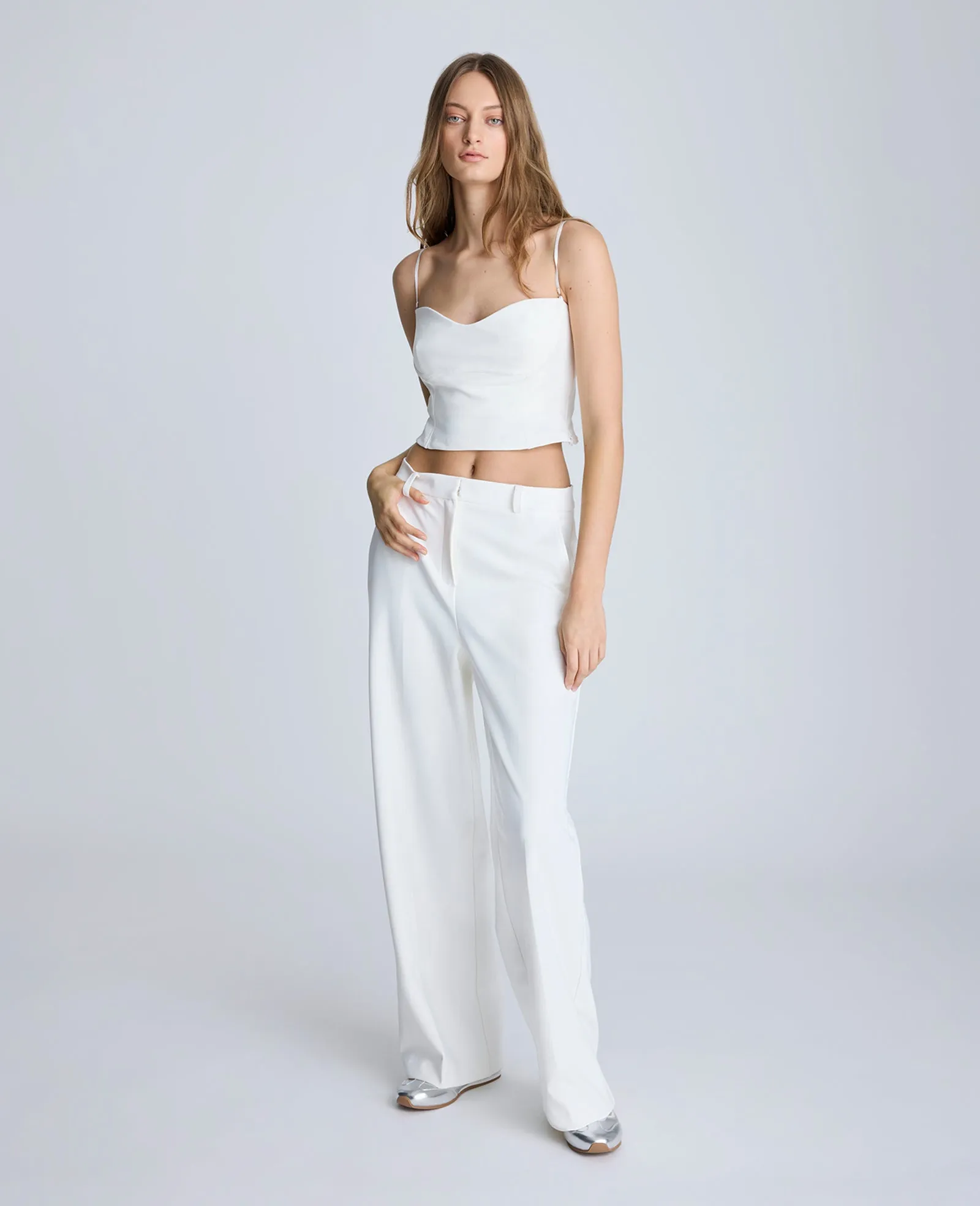 Fly Front High Rise Slash Pocket Wide Leg Pants sold by Kenneth Cole