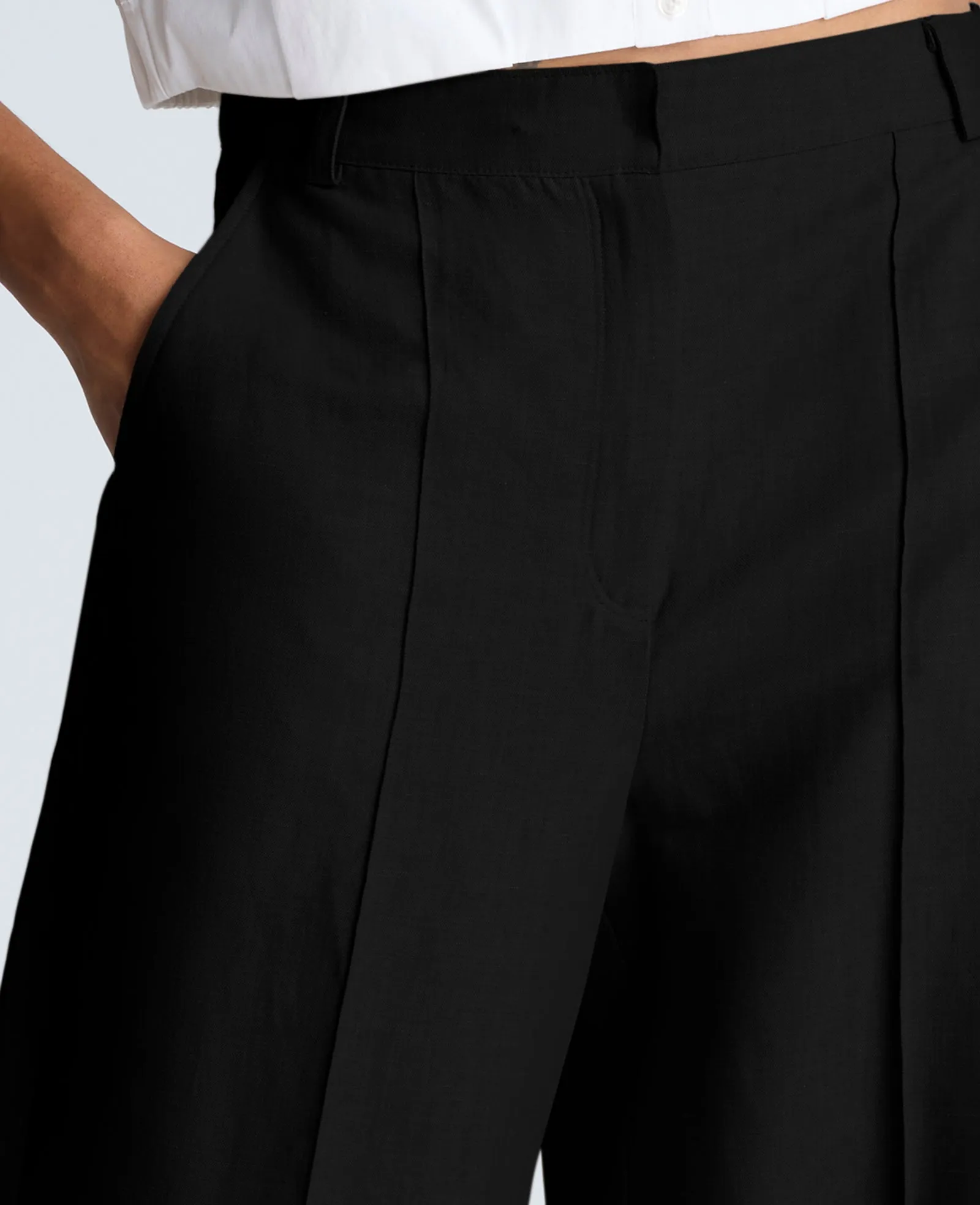 Fly Front High Rise Pintuck Wide Leg Pants sold by Kenneth Cole product image thumbnail 5