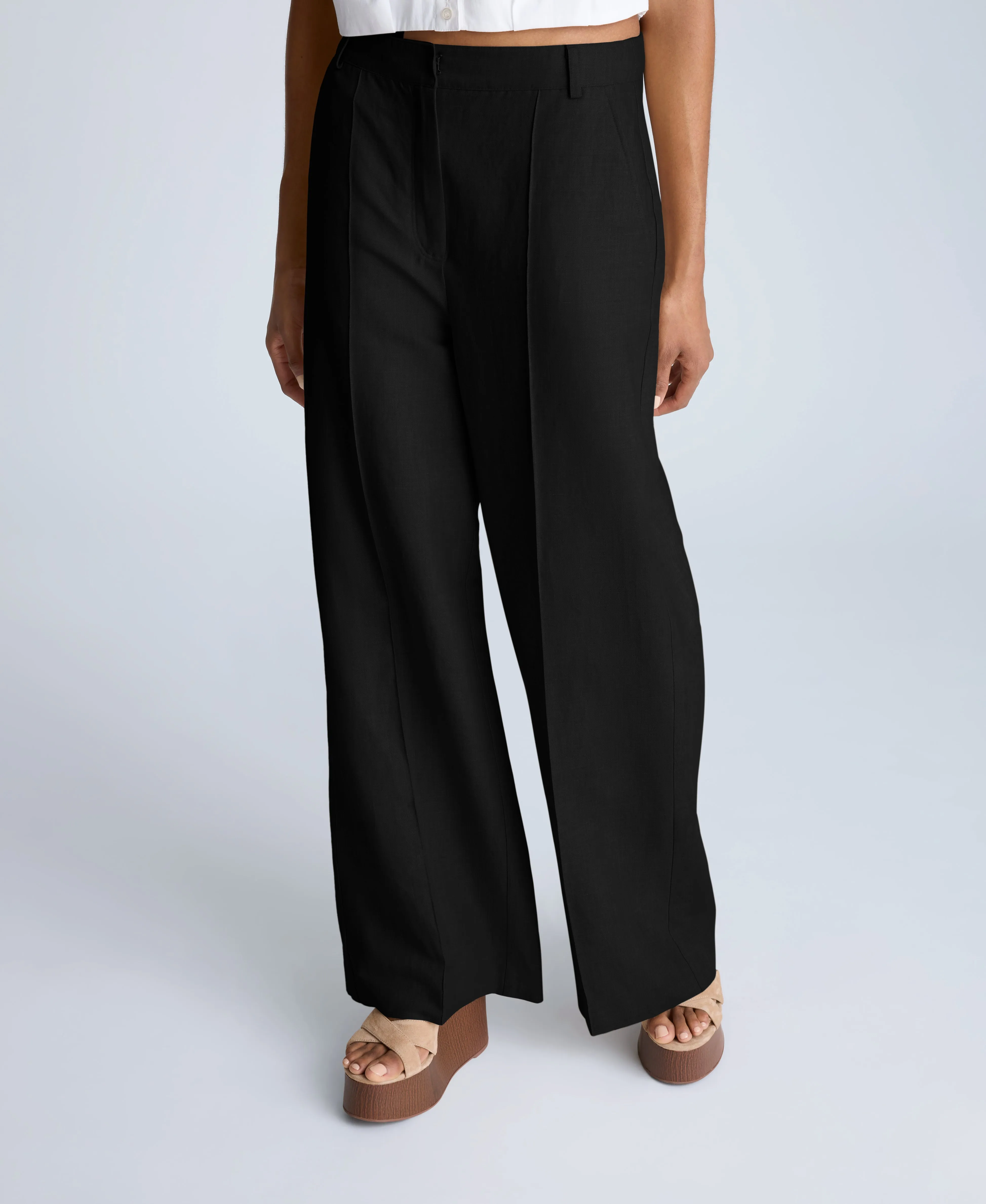 Fly Front High Rise Pintuck Wide Leg Pants sold by Kenneth Cole product image thumbnail 2