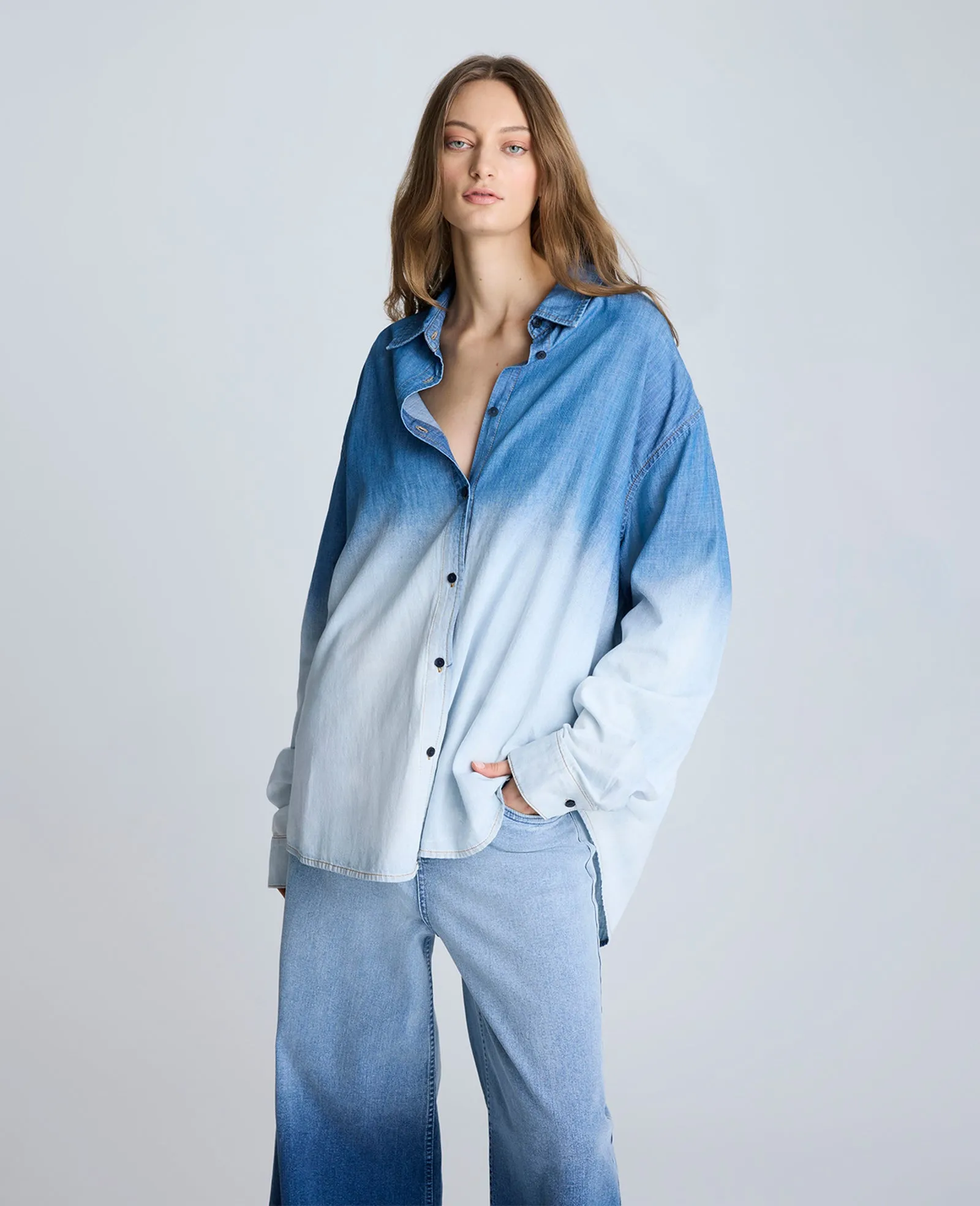 Gradient Dye Oversized Shirt sold by Kenneth Cole