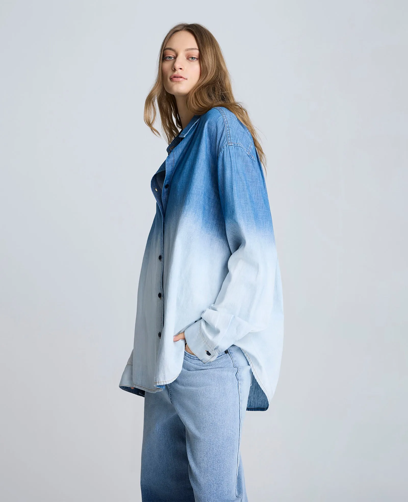 Gradient Dye Oversized Shirt sold by Kenneth Cole product image thumbnail 3