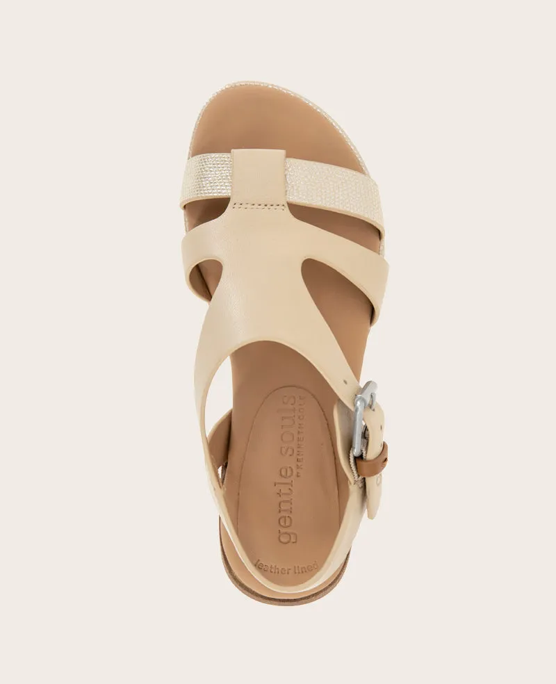 GENTLE SOULS - Haisley Leather Metallic Combo Sandal sold by Kenneth Cole product image thumbnail 5
