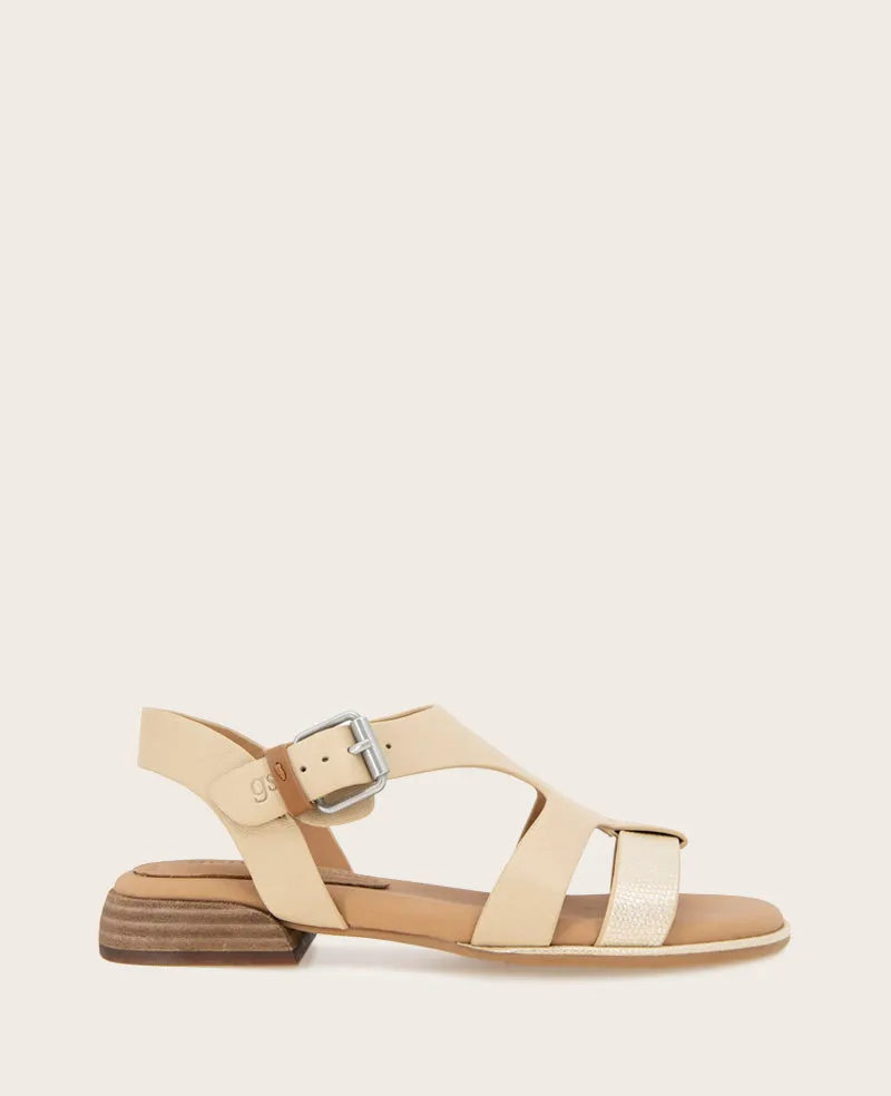 GENTLE SOULS - Haisley Leather Metallic Combo Sandal sold by Kenneth Cole