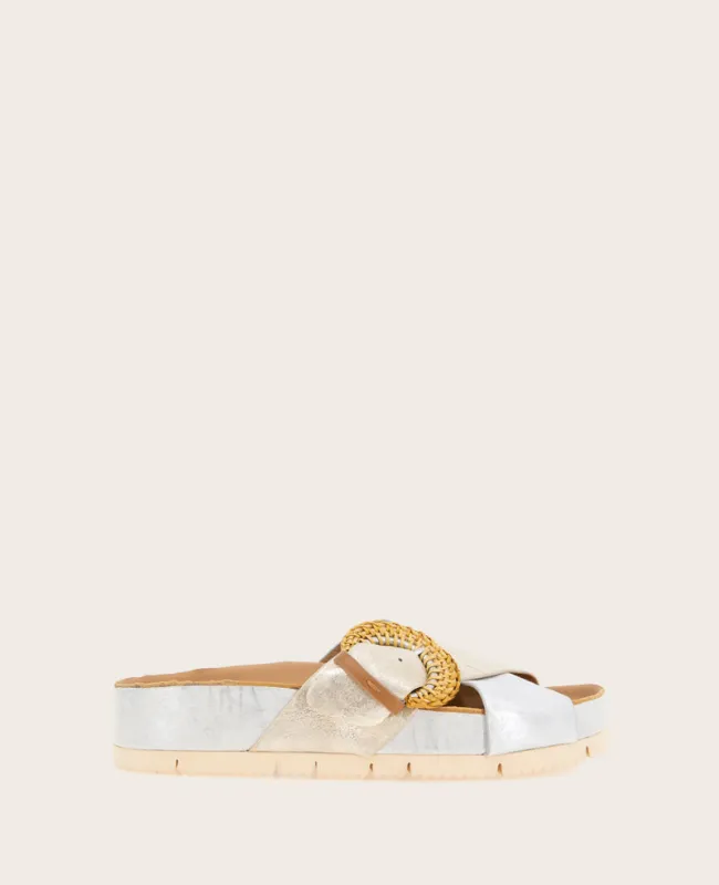GENTLE SOULS - Louisa X Band Metallic Combo Platform Slip On sold by Kenneth Cole