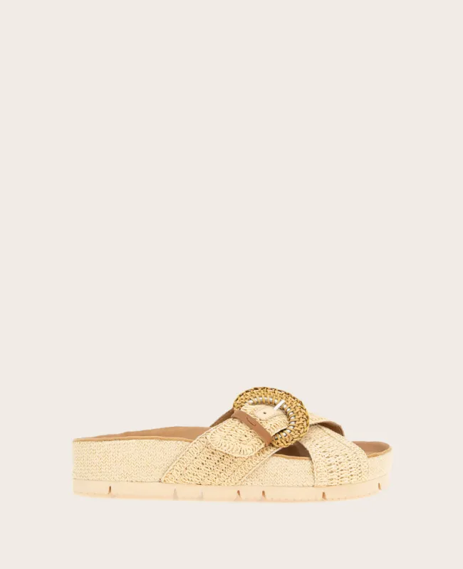 GENTLE SOULS - Louisa X Band Raffia Platform Slip On sold by Kenneth Cole