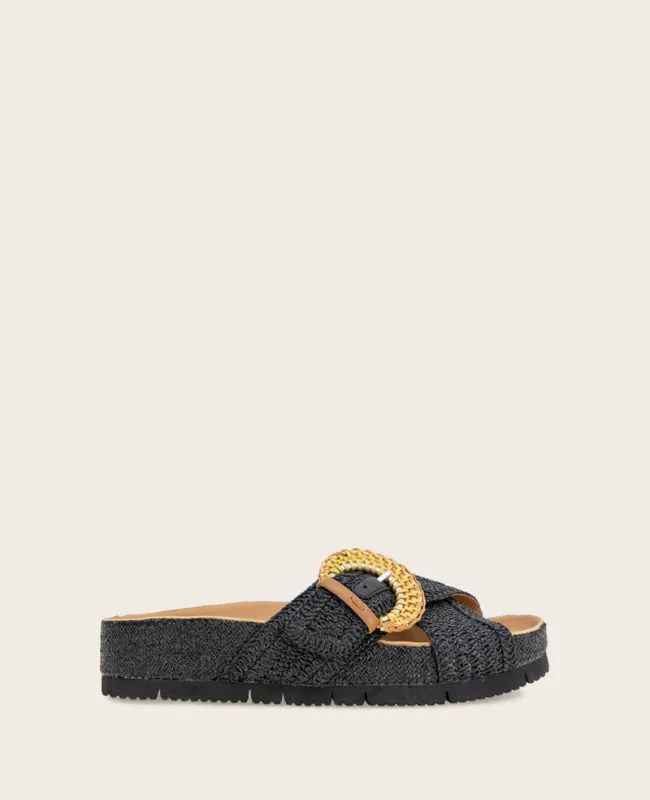 GENTLE SOULS - Louisa X Band Raffia Platform Slip On sold by Kenneth Cole