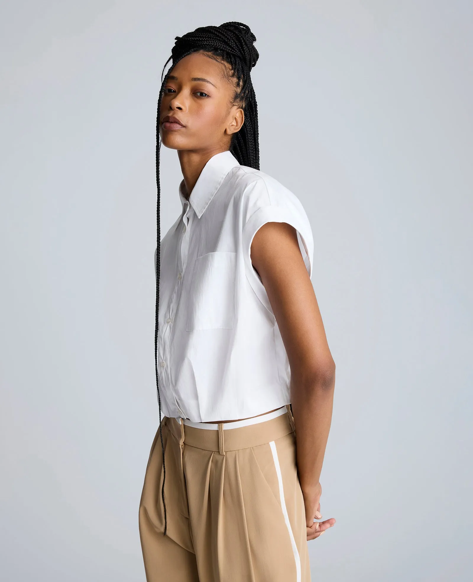 Drop Shoulder Short Sleeve Button Front Shirt sold by Kenneth Cole