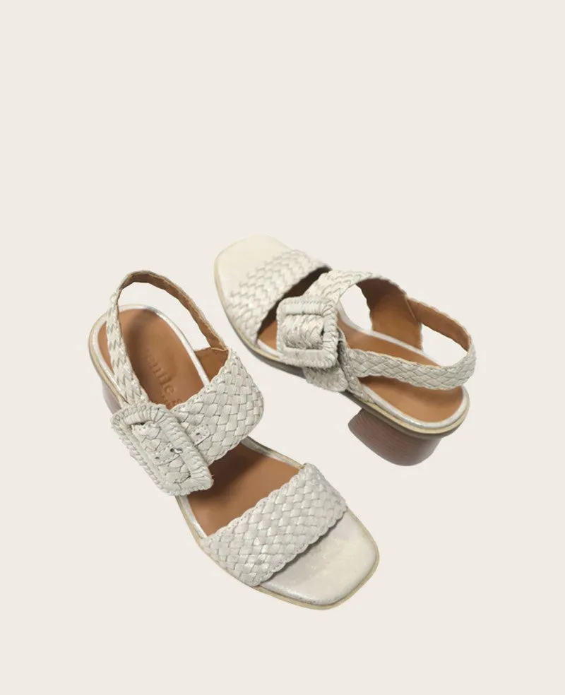 GENTLE SOULS - Madylyn Metallic Woven Leather Heel Sandal sold by Kenneth Cole product image thumbnail 4