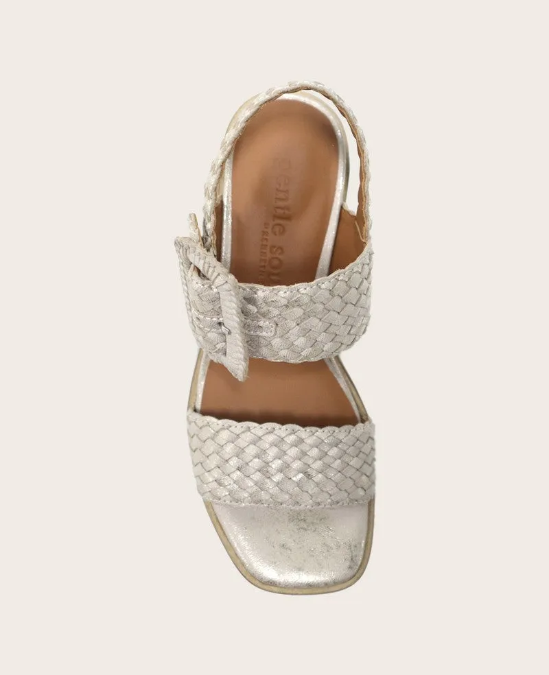 GENTLE SOULS - Madylyn Metallic Woven Leather Heel Sandal sold by Kenneth Cole product image thumbnail 3