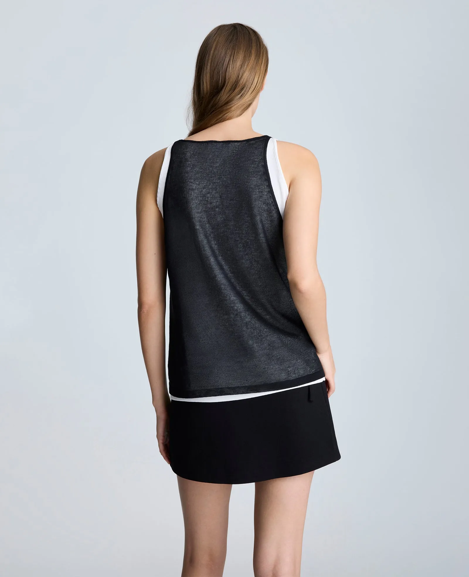 Double Layer Mixed Yarn Two-Color Sheer Tank sold by Kenneth Cole product image thumbnail 4