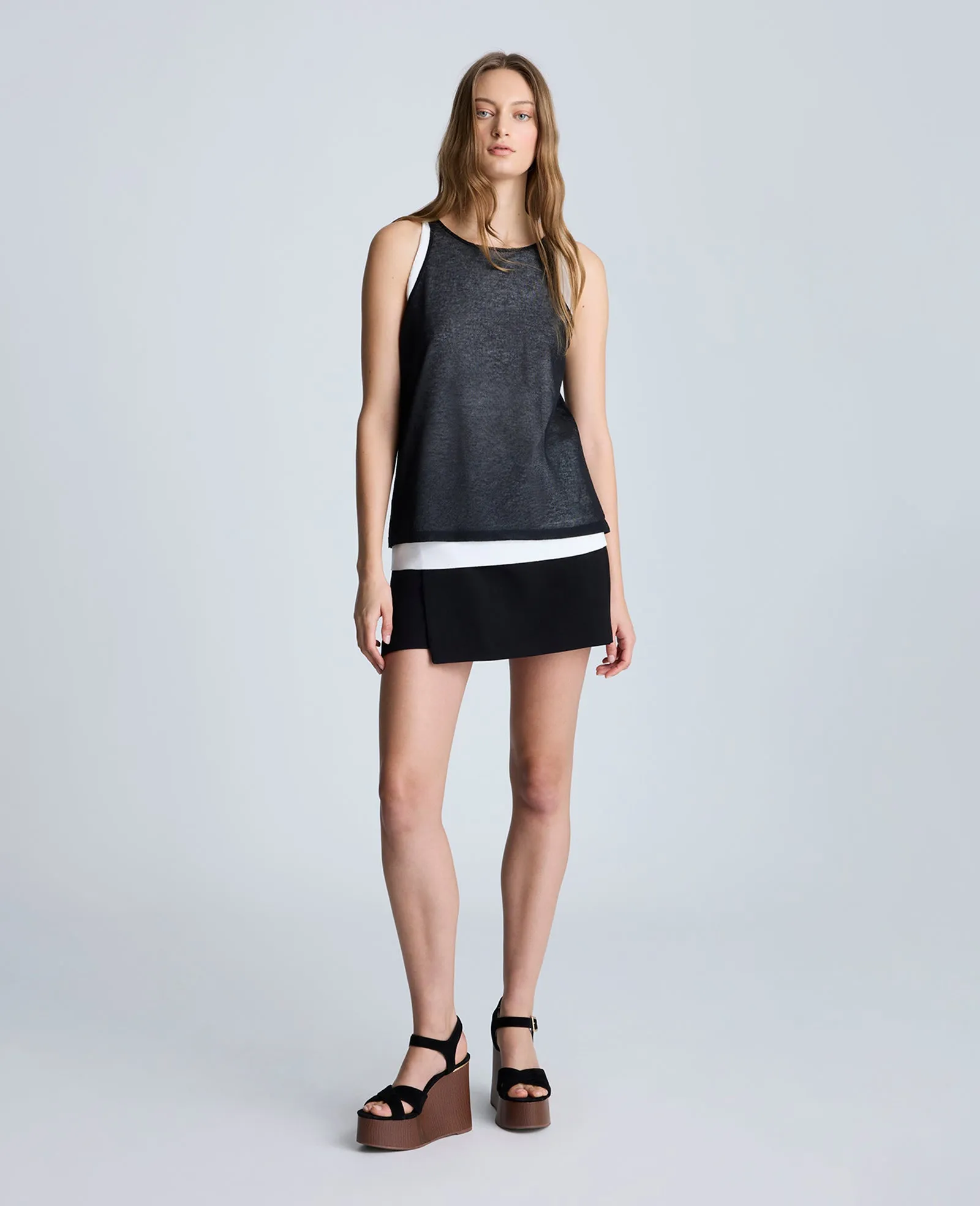 Double Layer Mixed Yarn Two-Color Sheer Tank sold by Kenneth Cole product image thumbnail 2
