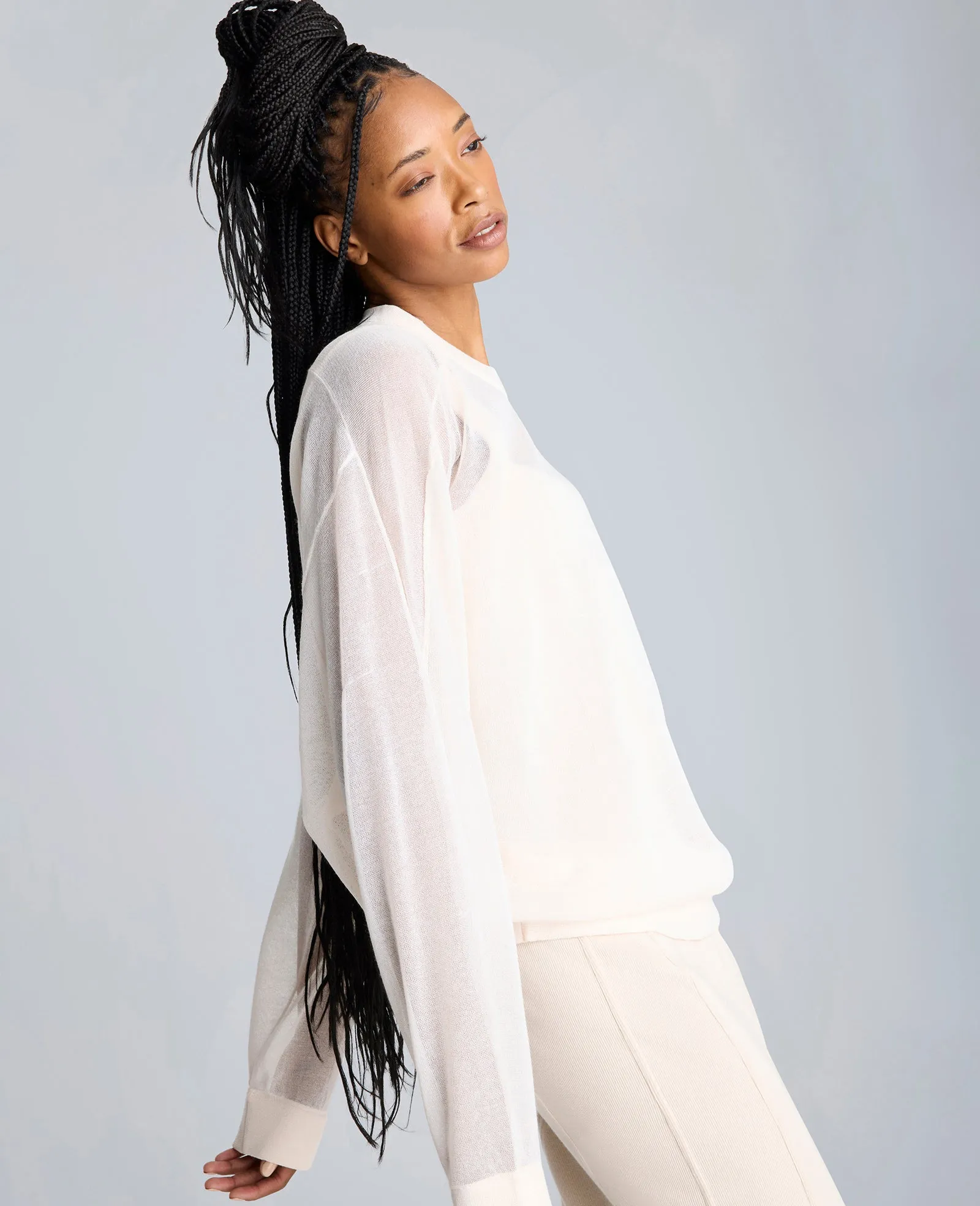 Sheer Oversized Crewneck Sweatshirt sold by Kenneth Cole product image thumbnail 3