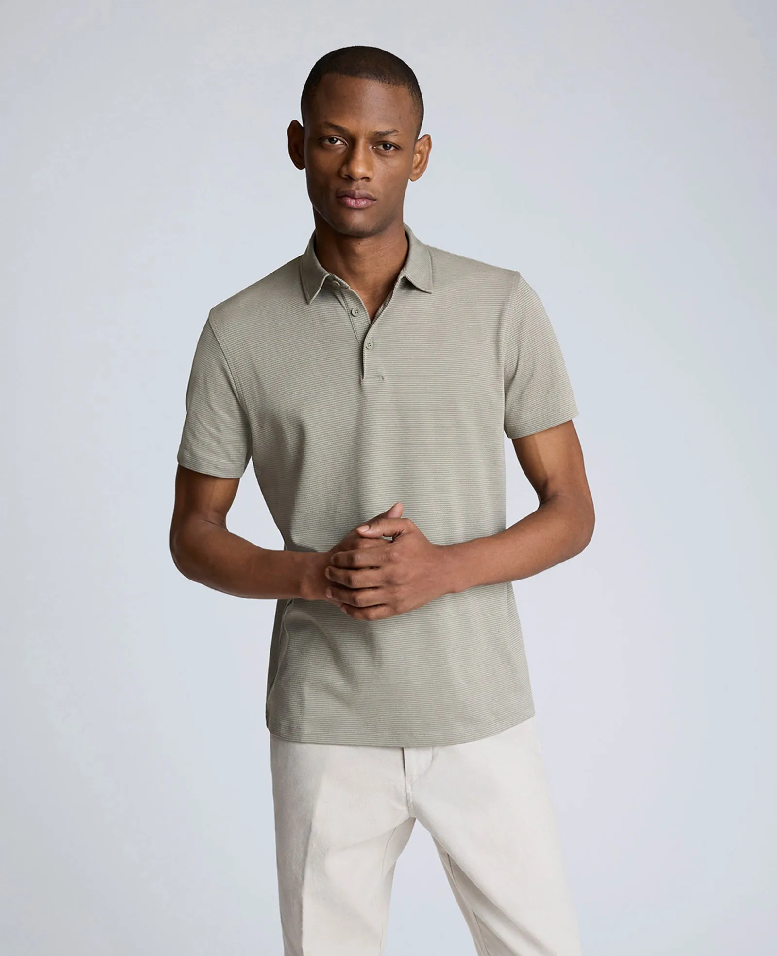 Knit Two-Toned Button Polo sold by Kenneth Cole