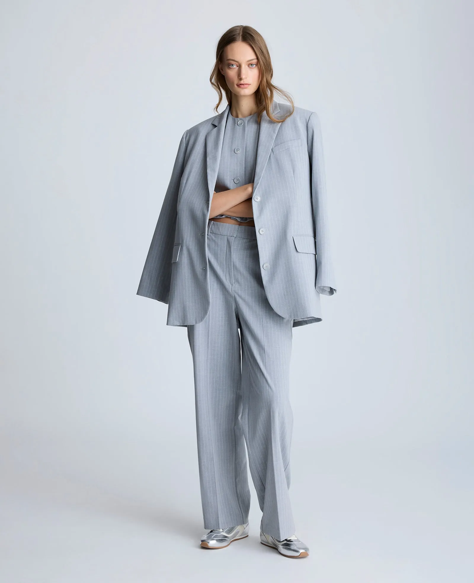 Pinstripe Button Notch Collar Jacket sold by Kenneth Cole product image thumbnail 3