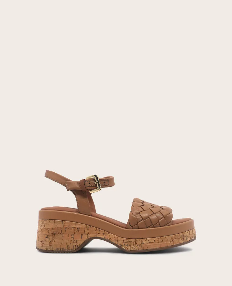 GENTLE SOULS - Dorris Woven Leather Cork Platform Sandal sold by Kenneth Cole