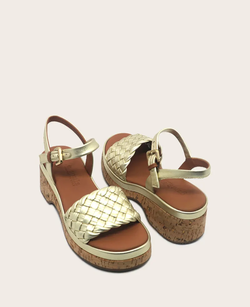 GENTLE SOULS - Dorris Woven Leather Cork Platform Sandal sold by Kenneth Cole product image thumbnail 2