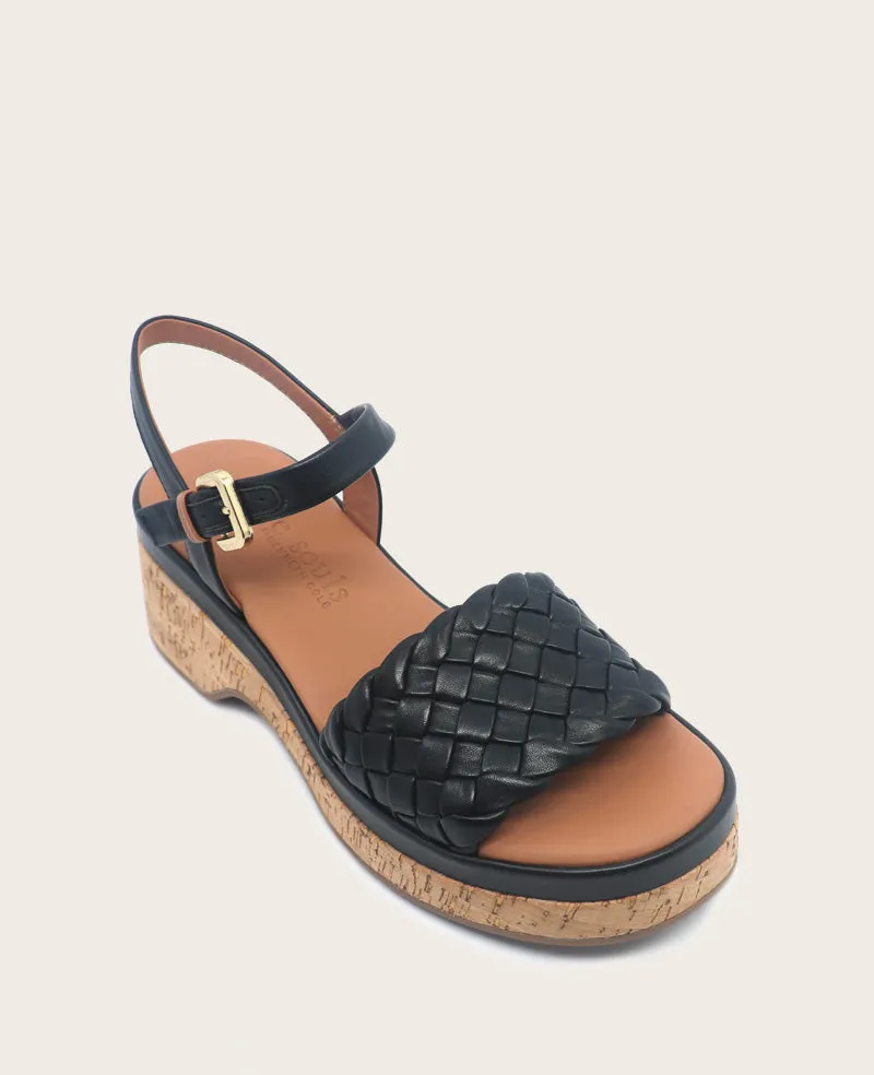 GENTLE SOULS - Dorris Woven Leather Cork Platform Sandal sold by Kenneth Cole product image thumbnail 3