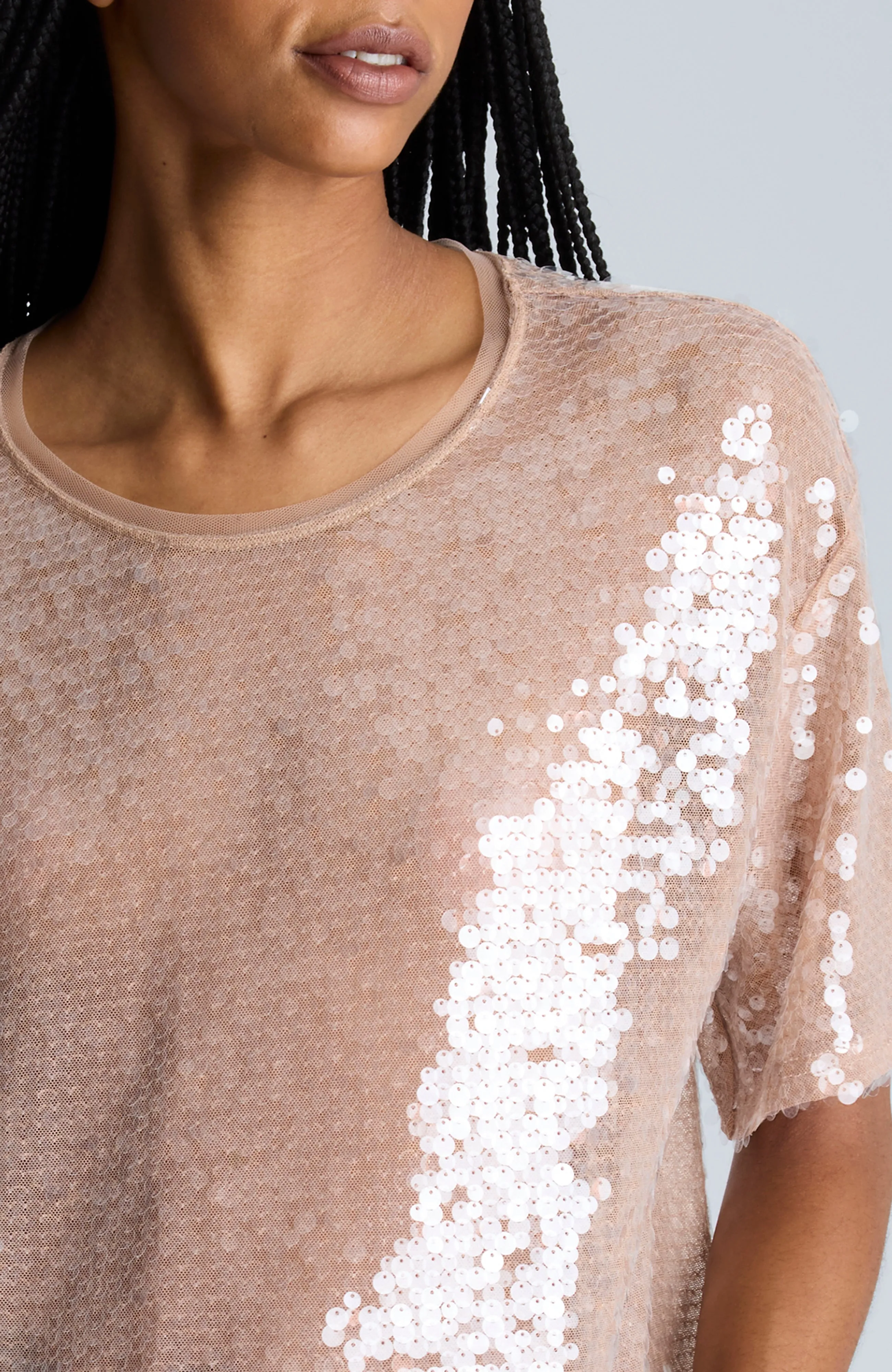 Oversized Sequin Drop Shoulder T-Shirt sold by Kenneth Cole product image thumbnail 5