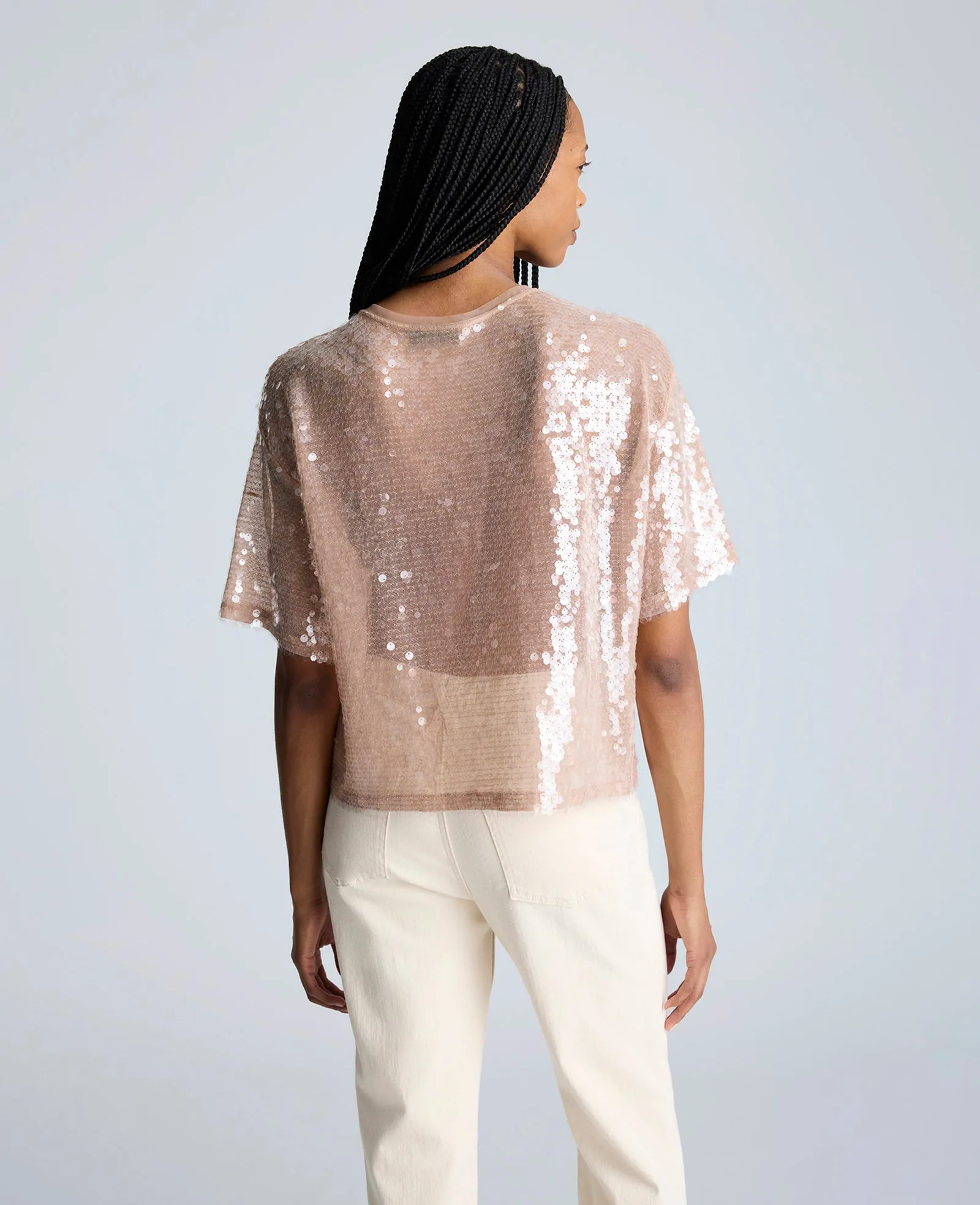 Oversized Sequin Drop Shoulder T-Shirt sold by Kenneth Cole product image thumbnail 3
